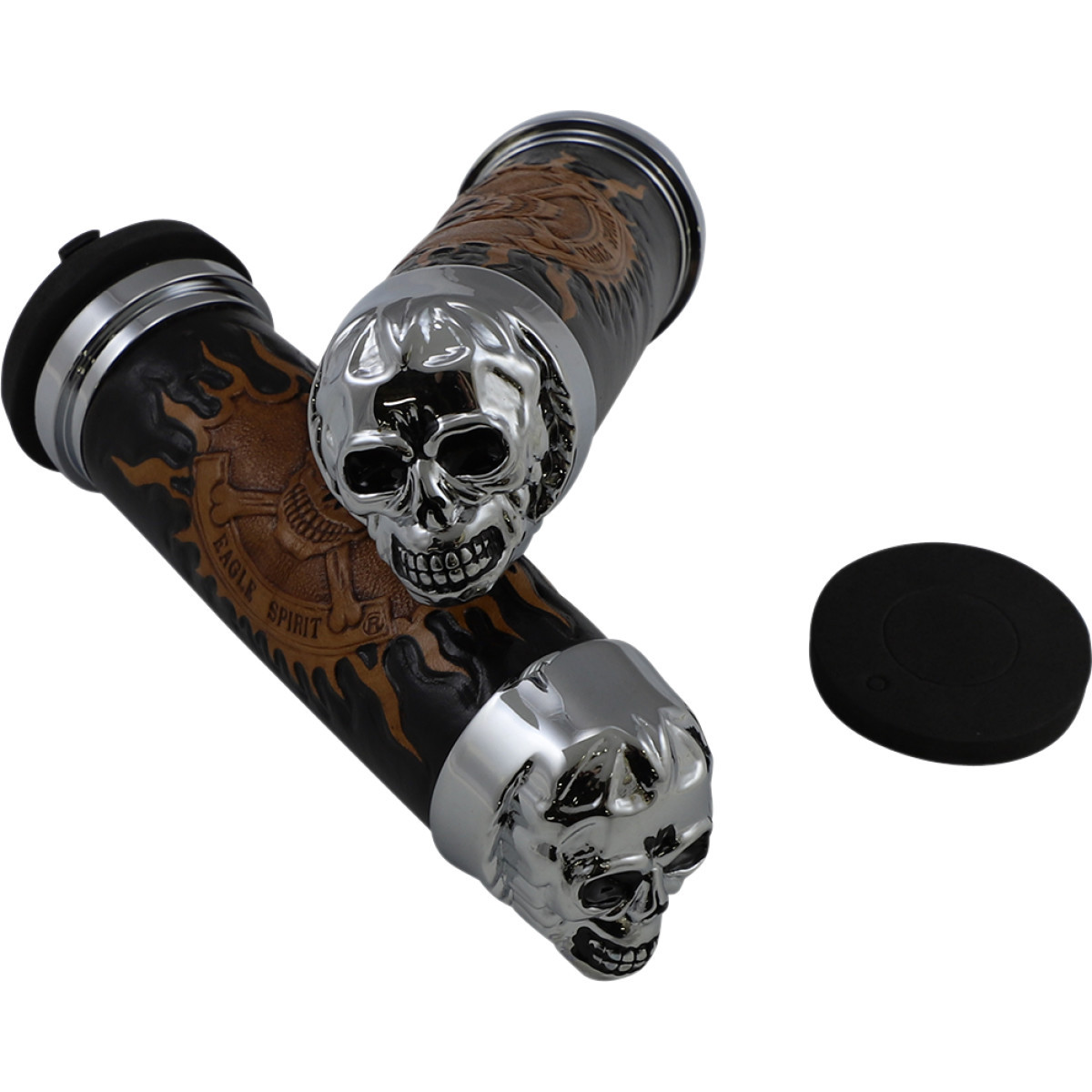 Drag Specialties - Skull Grips - Plain Eyes - Chrome