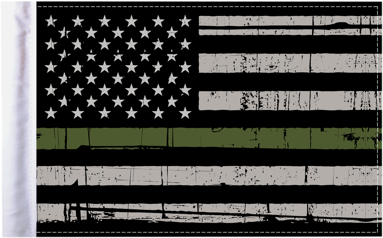 Grunge U.S.A. Flag - Green - 6" x 9"