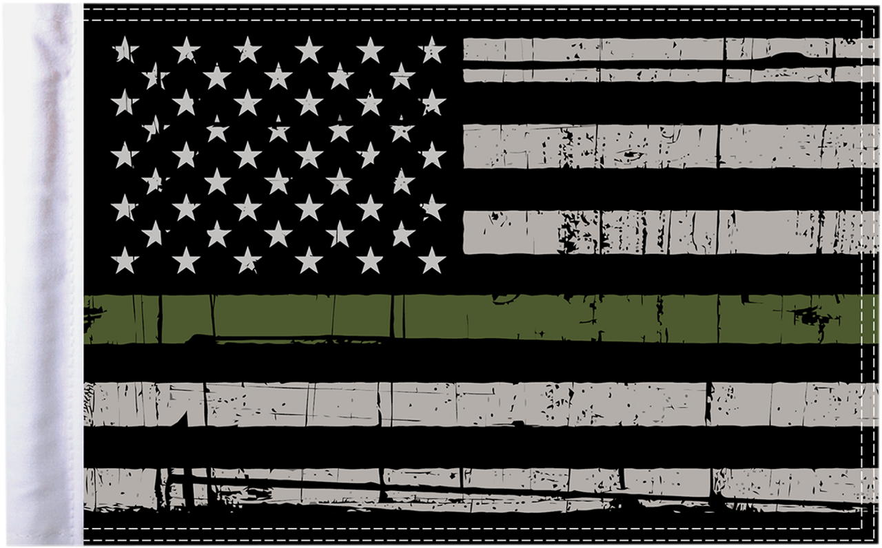 Grunge U.S.A. Flag - Green - 10" x 15"