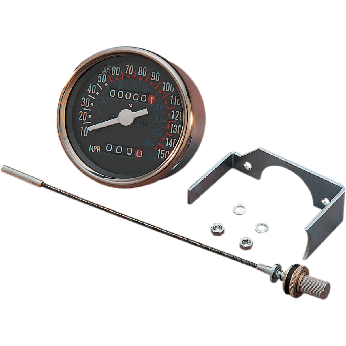 Drag Specialties - 3-1/8" Dash Mount 150 MPH Speedometer