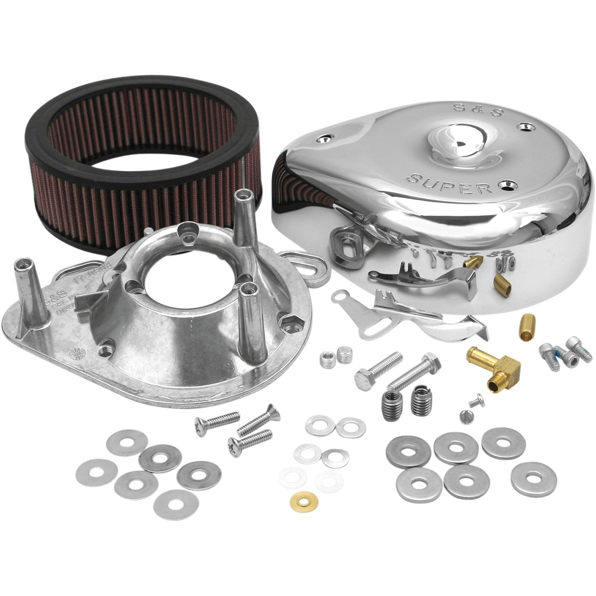 S&S Cycle #17-0399 - Teardrop Air Cleaner Kit - Chrome