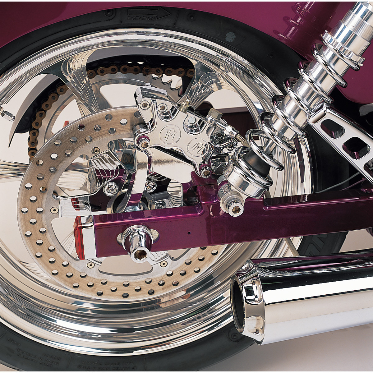 Performance Machine (PM) #1279-0052-CH - Caliper - Rear - Chrome - 91-99 FXDB/C/L