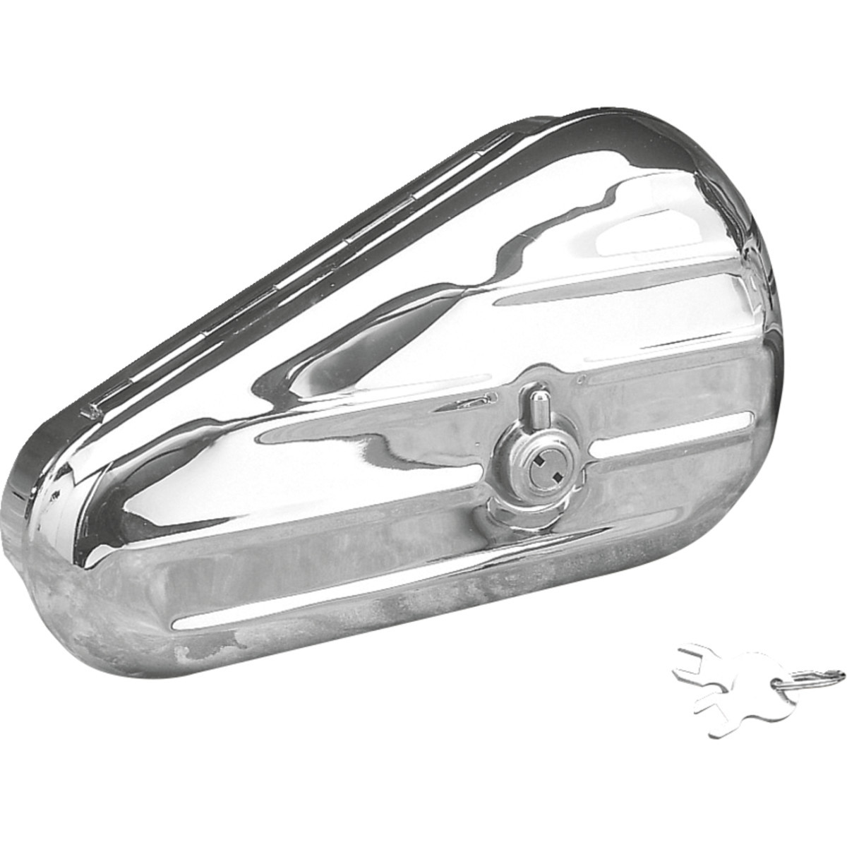 Drag Specialties - Left Teardrop Toolbox - Chrome