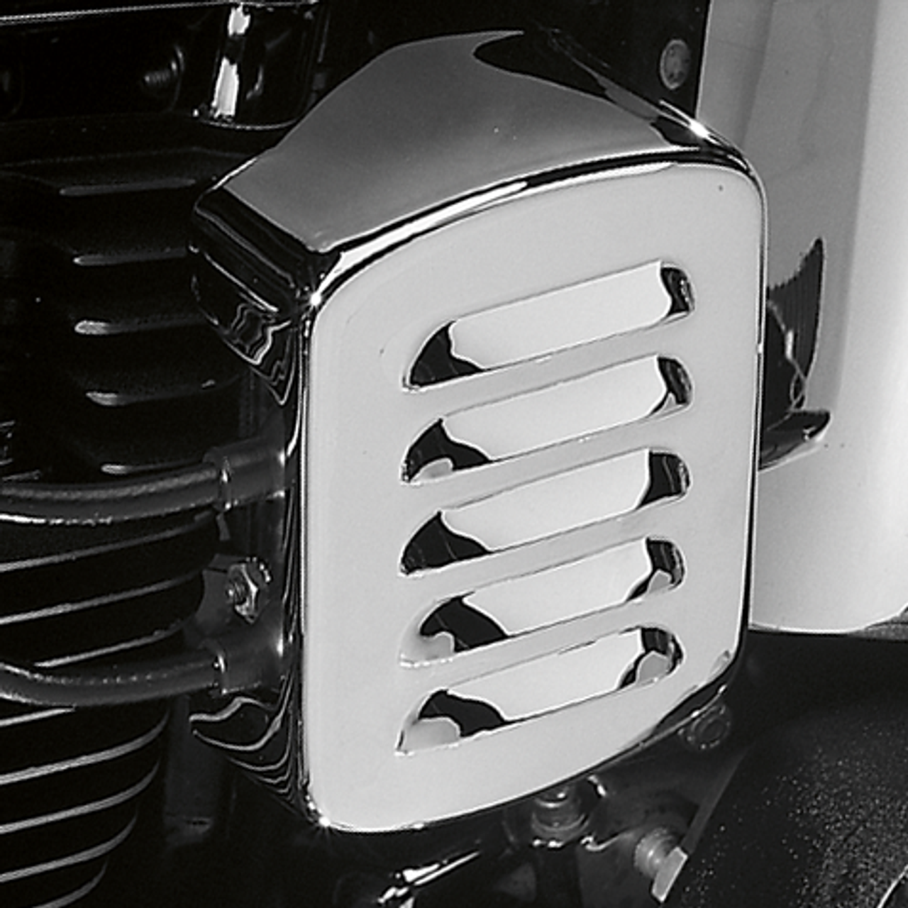 Drag Specialties Coil Cover - Louvered - Chrome - Harley Davidson