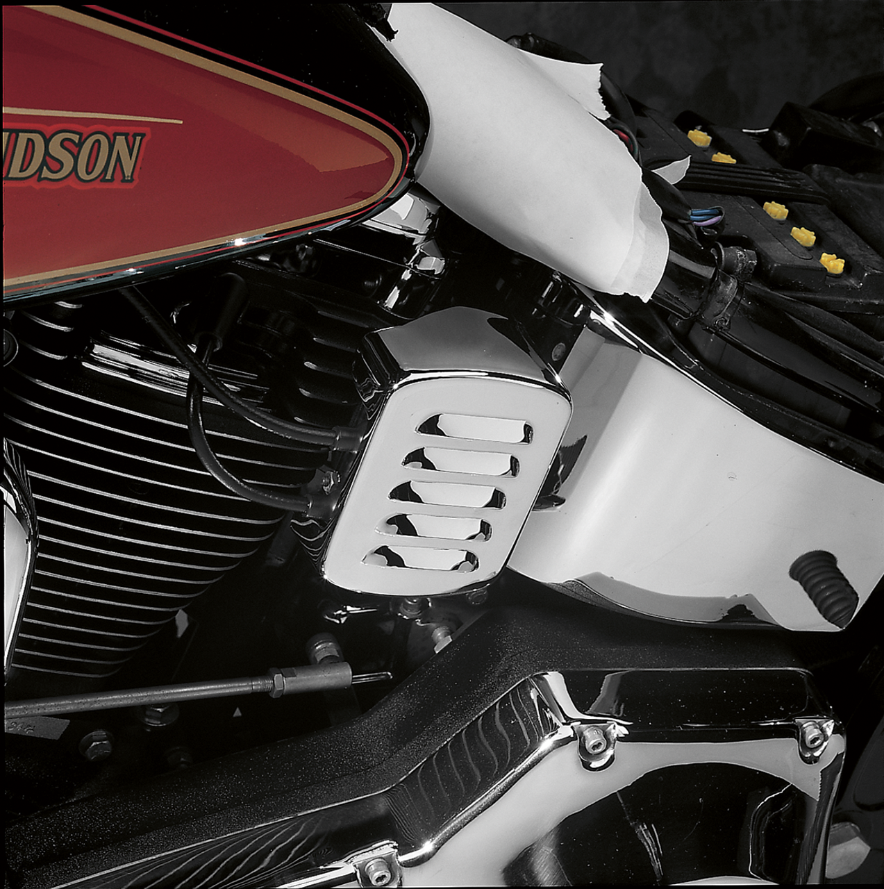 Drag Specialties Coil Cover - Louvered - Chrome - Harley Davidson