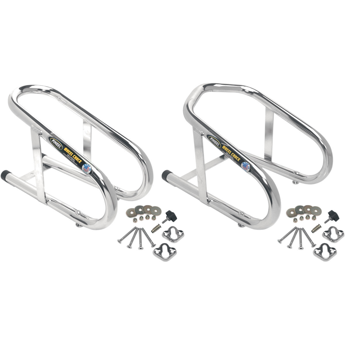 Pingel #WC350 - Wheel Chock - Removable - Chrome - 3-1/2"