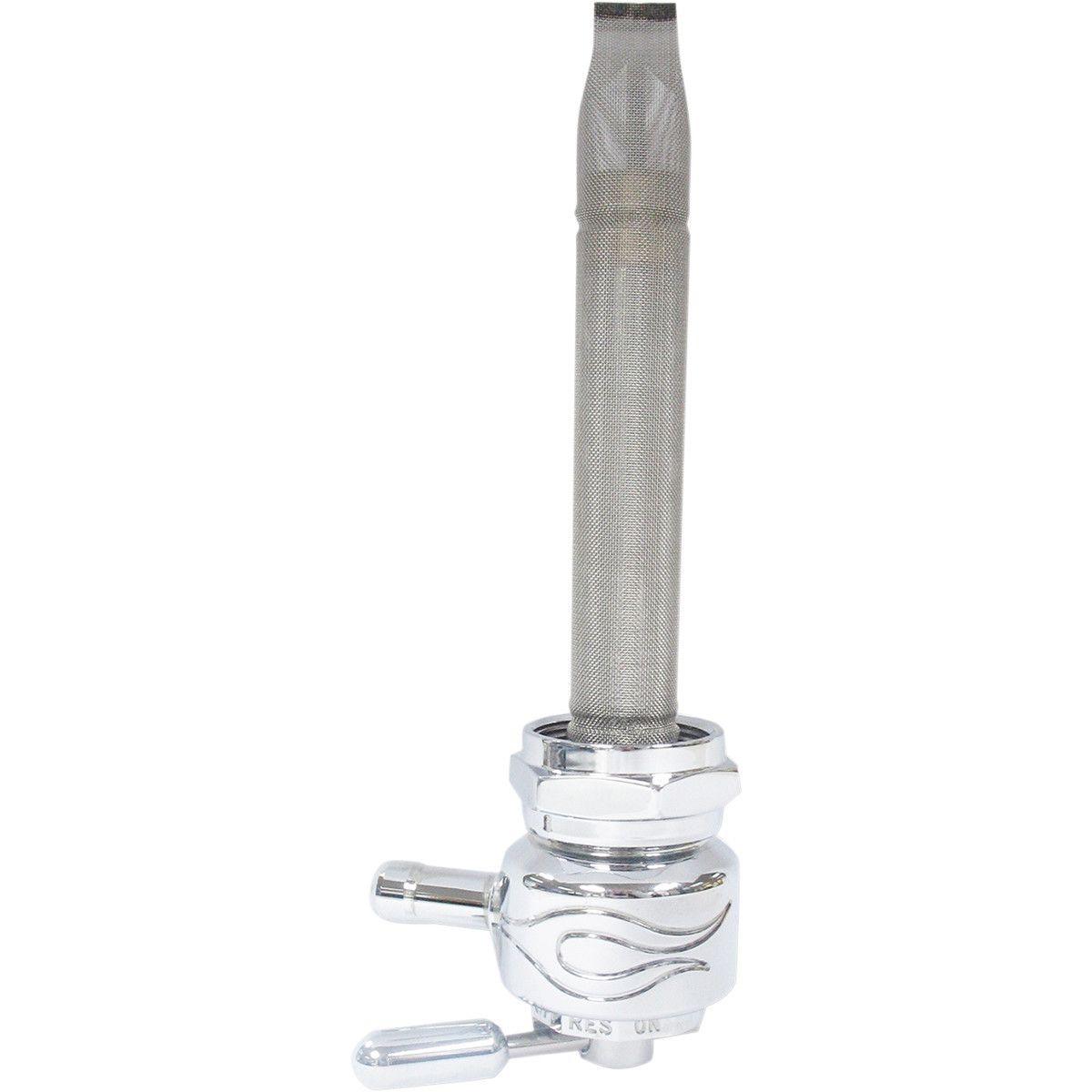 Pingel #1311-CF - Round Fuel Valve - Flamed Chrome - 22 mm