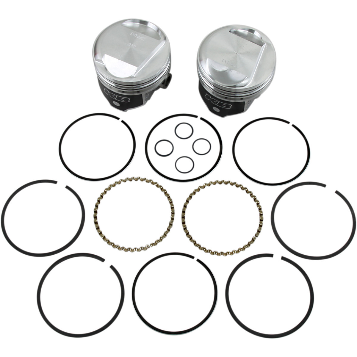 KB Performance #KB266.010 - Piston Kit - 3.498" +0.010" - 10.5:1 CR - 80" Evolution Big Twin