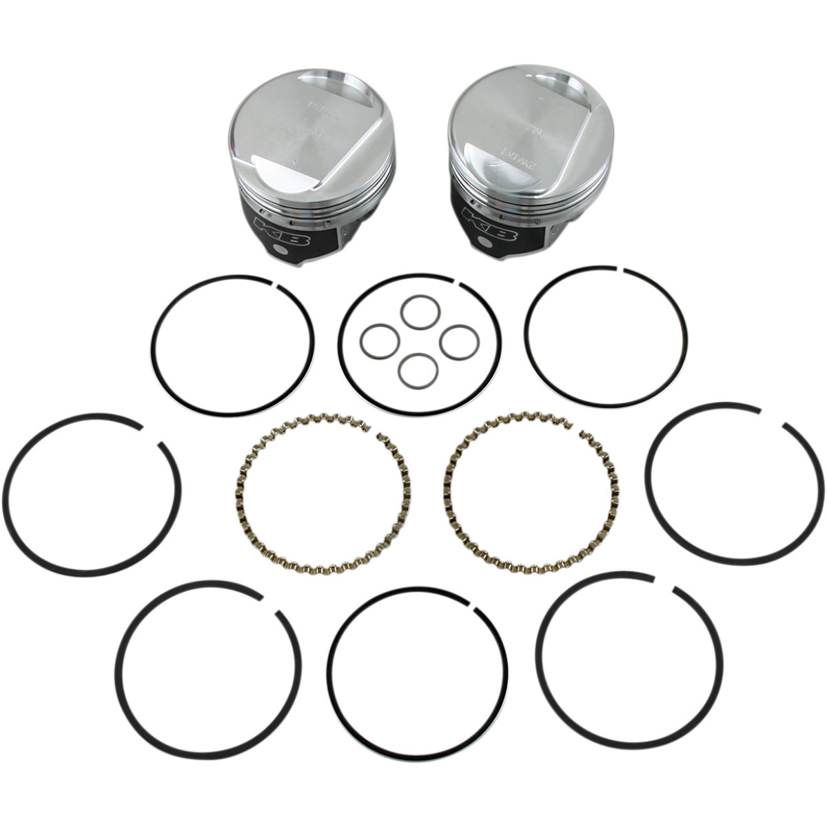 KB Performance #KB305.STD - Piston Kit - 3.498" Standard - 9.6:1 CR - 80" Evolution Big Twin
