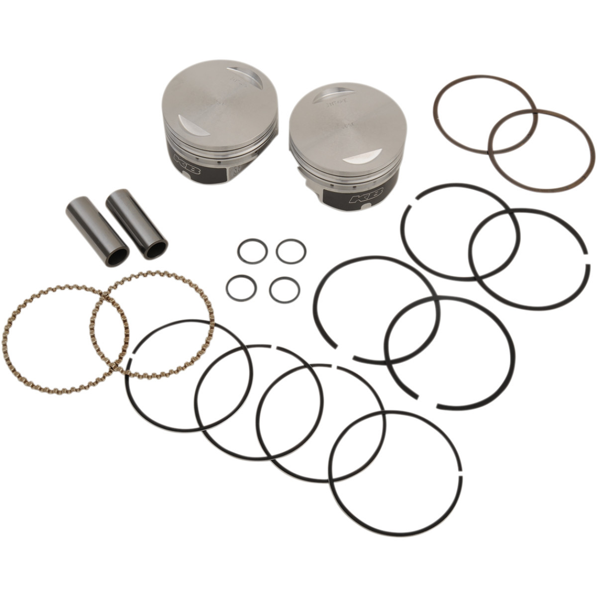 KB Performance #KB348.005 - Piston Kit - 3.875" +0.005" - 9.3:1 CR - 95" Twin Cam Big Bore