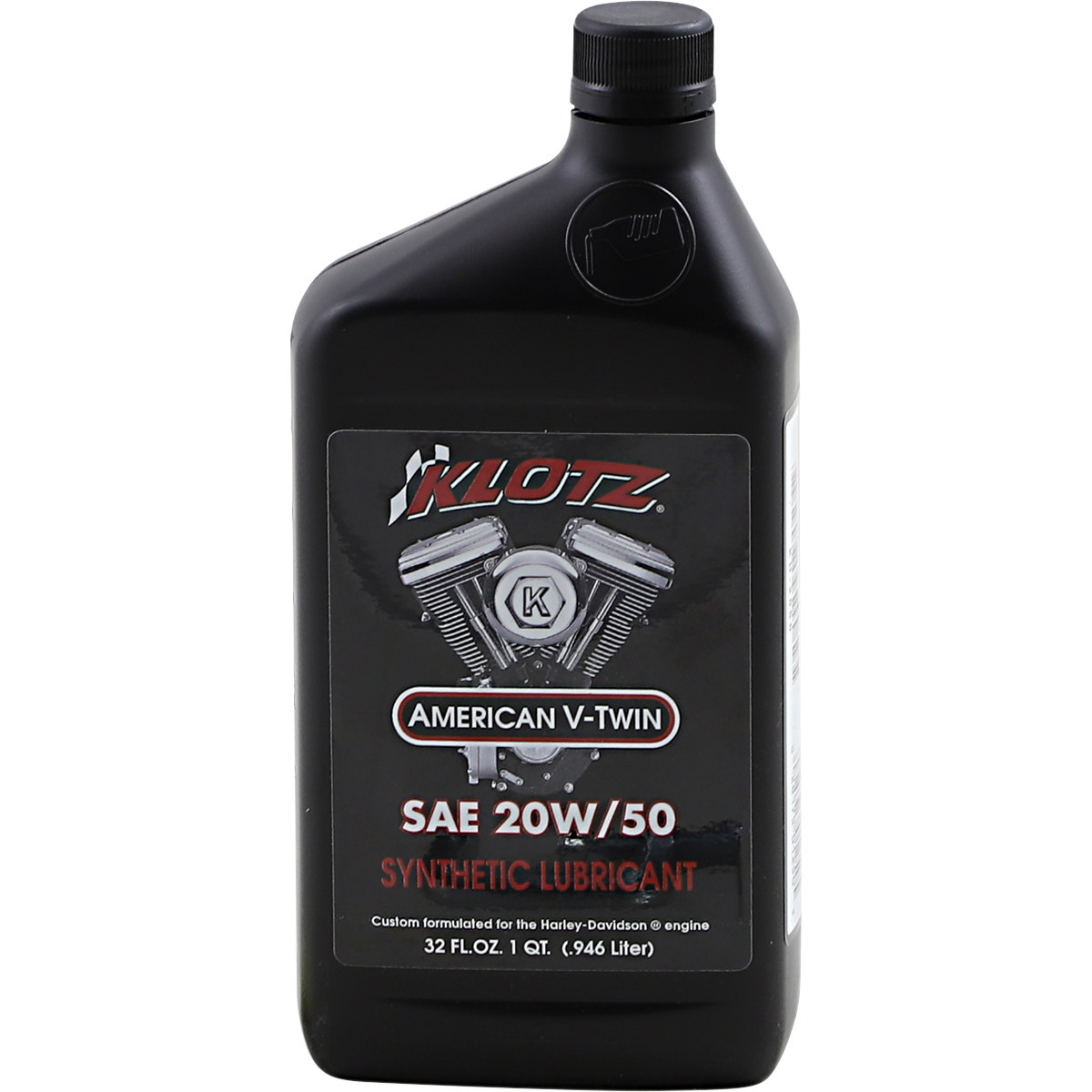 Klotz OIL #KH-2050 - V-Twin Synthetic Engine Oil - 20W-50 - 1 U.S. quart