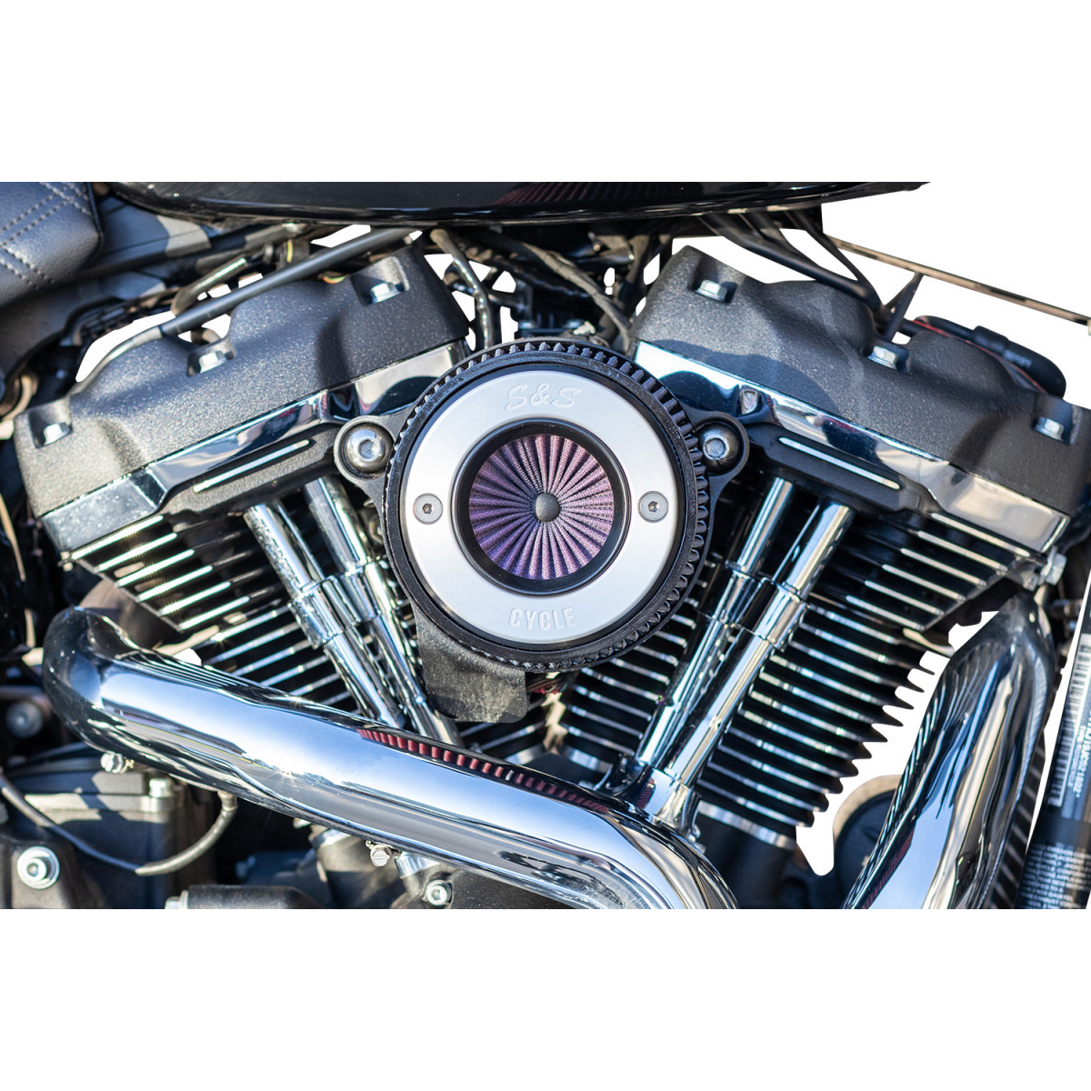 S&S Cycle #170-0714A - Air Stinger Stealth Air Cleaner Kit - Chrome Ring