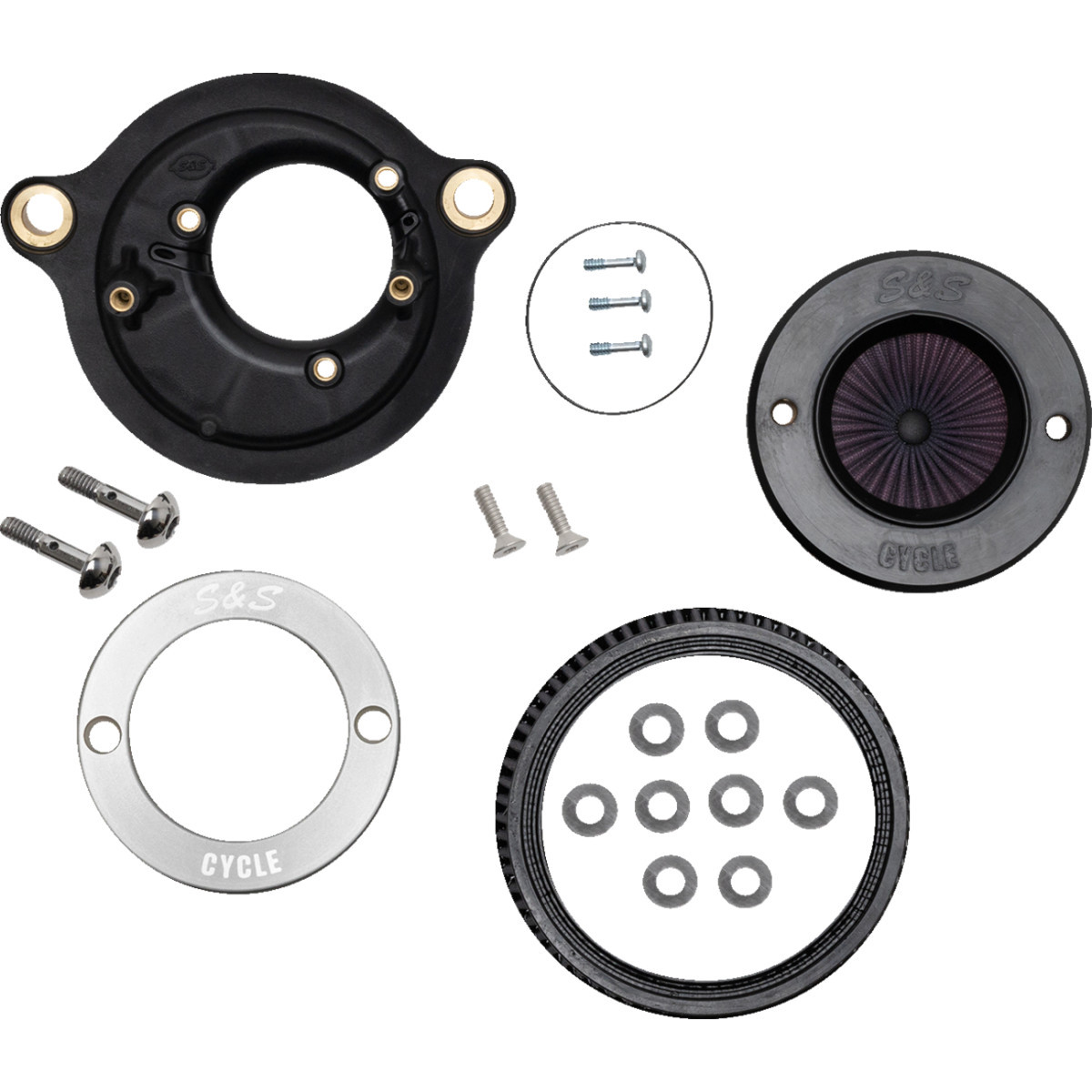 S&S Cycle #170-0714A - Air Stinger Stealth Air Cleaner Kit - Chrome Ring