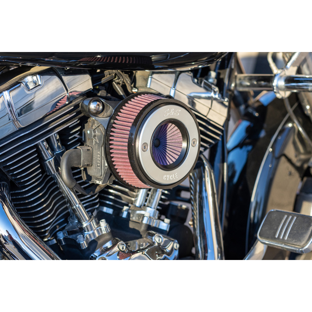 S&S Cycle #170-0715A - Air Stinger Stealth Air Cleaner Kit - Chrome Ring