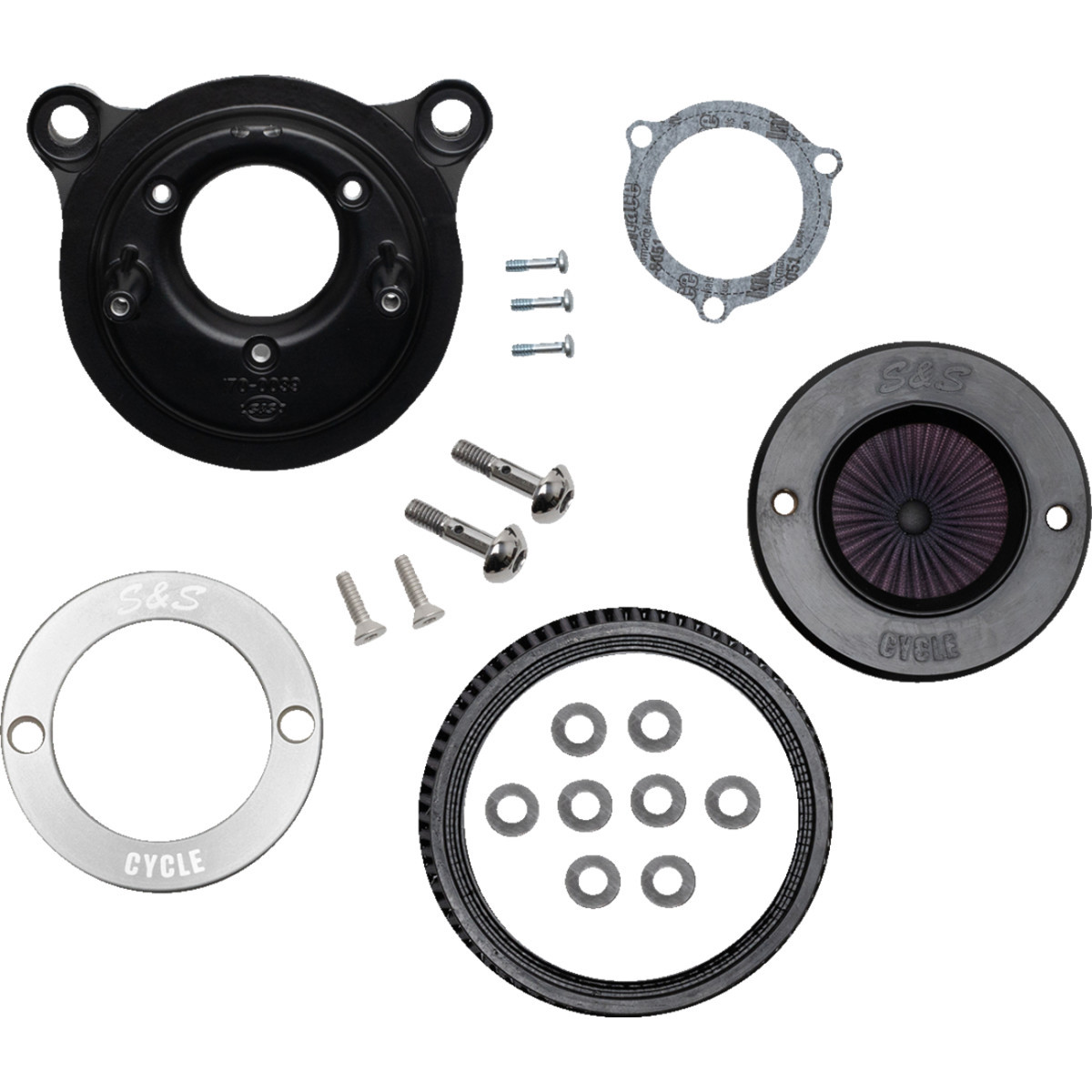 S&S Cycle #170-0716A - Air Stinger Stealth Air Cleaner Kit - Black Chrome Ring