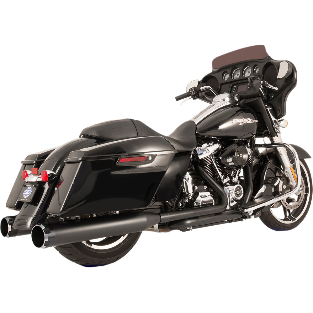 S&S Cycle #550-0700C - El Dorado Dual Exhaust System - Black - Black Thruster