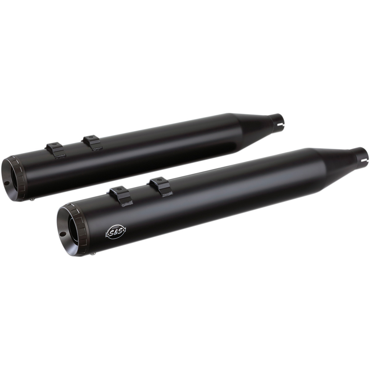 S&S Cycle #550-0690 - Grand National Slip-On Mufflers - Black - FLT '95-'16