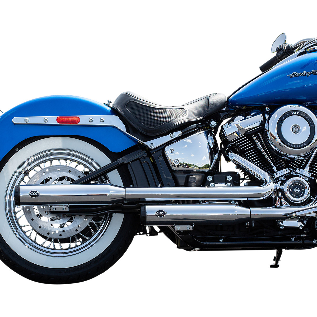 S&S Cycle #550-0740 - Grand National Slip-On Mufflers - Race - Chrome - FLHC/FLDE