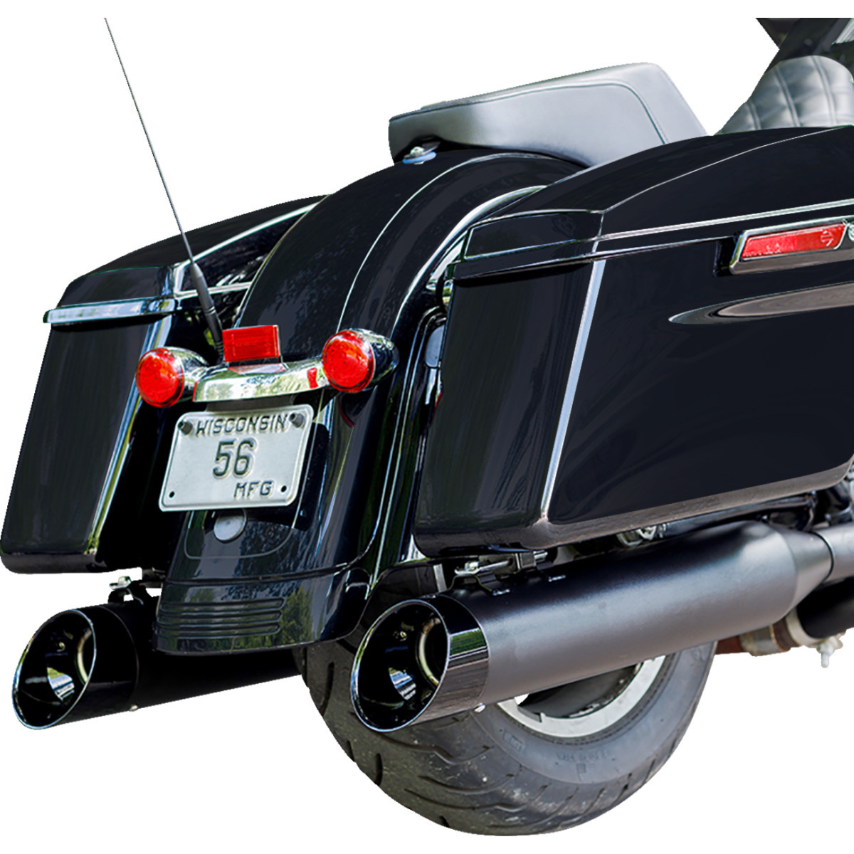 S&S Cycle #550-1016 - 4-1/2" Black MK45 Cutlass Performance Mufflers