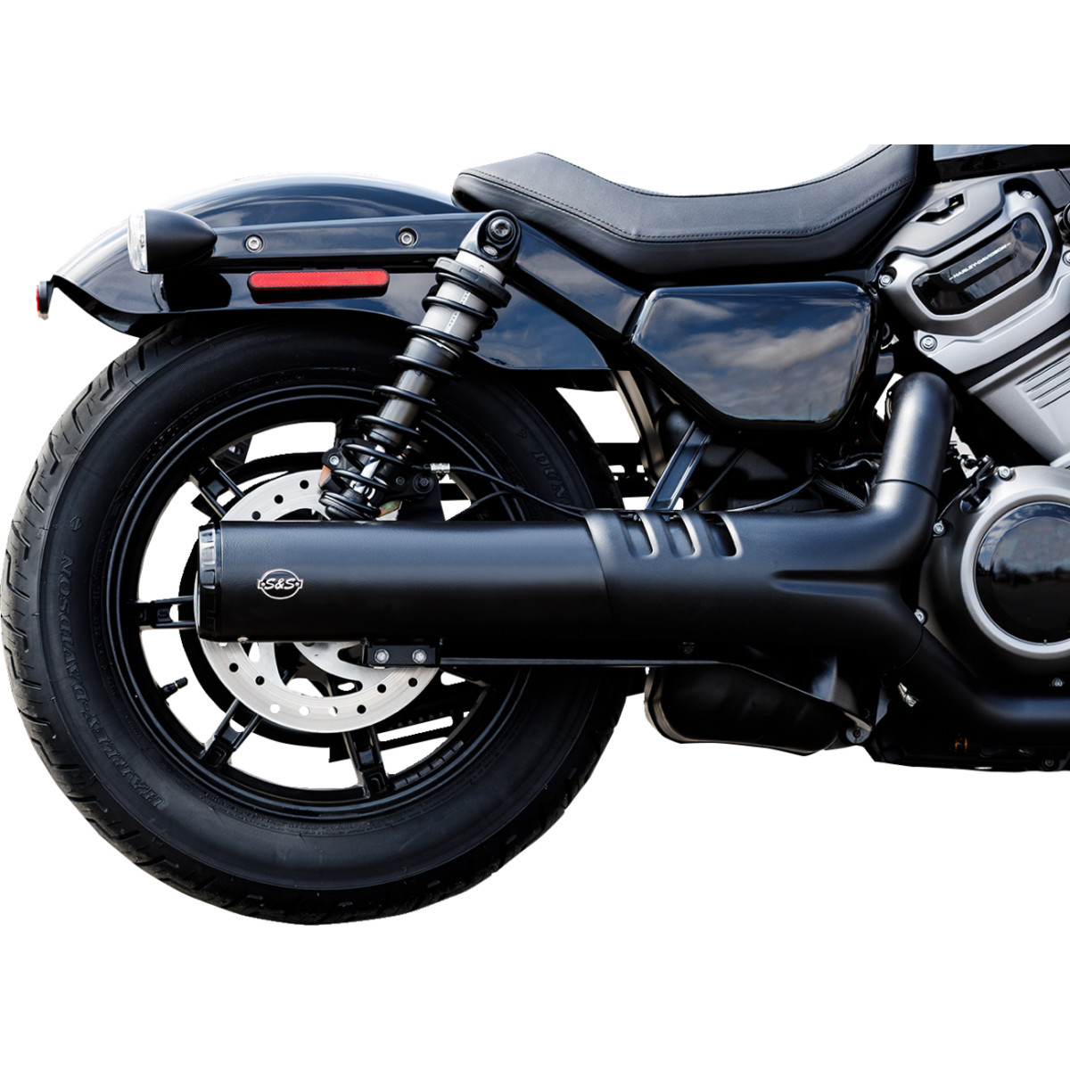 S&S Cycle #550-1074 - 4-1/2" Grand National Slip-On Muffler - Black - RH975 Nightster