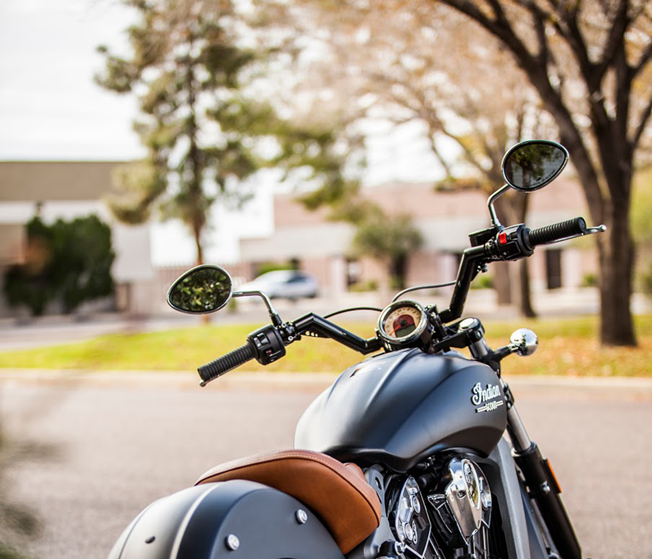 Trask #TM-2025BK - 1-1/4" V-Line Handlebar - Indian Scout - Black