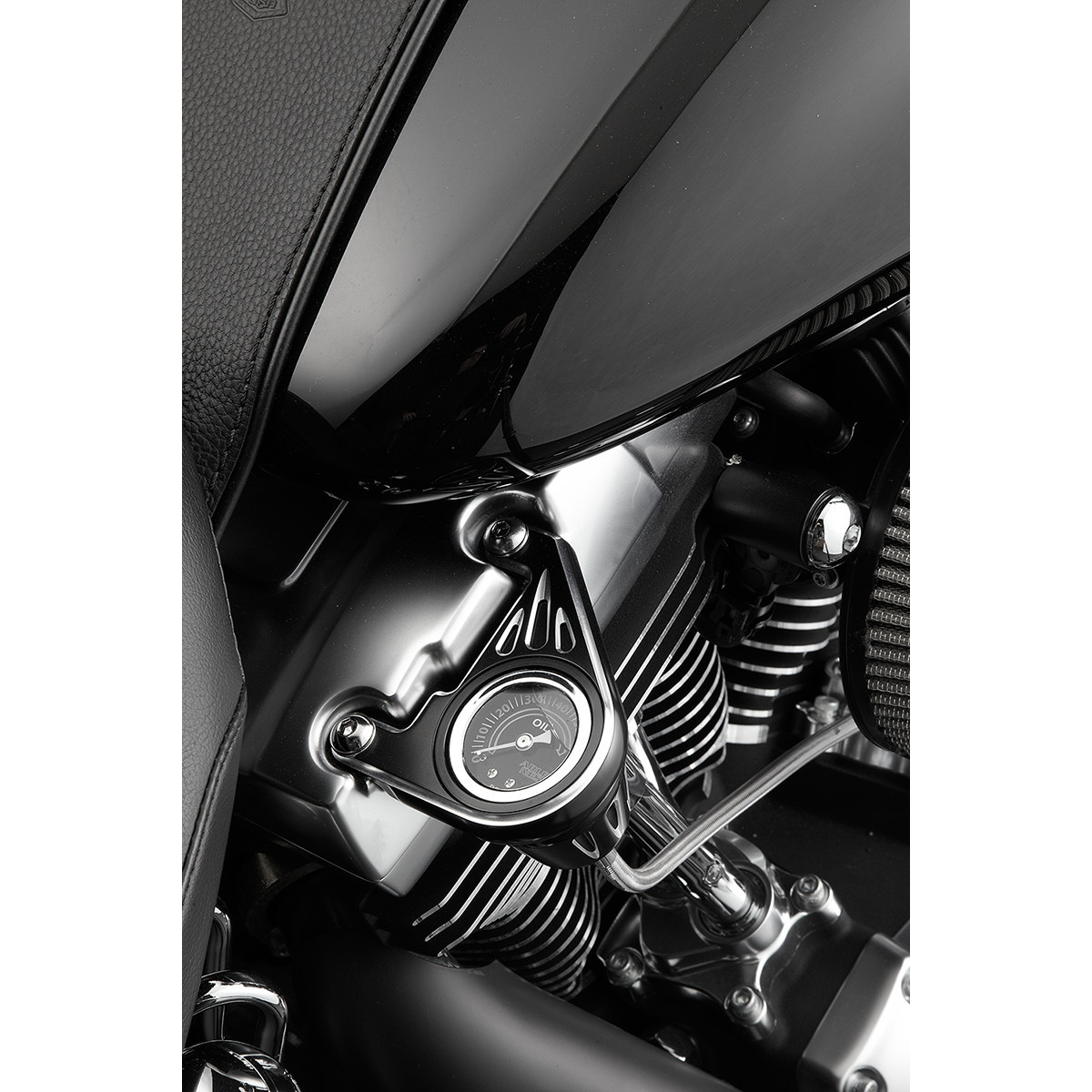 Arlen Ness #15-668 - Oil Pressure Gauge Kit - Deep Cut - Black