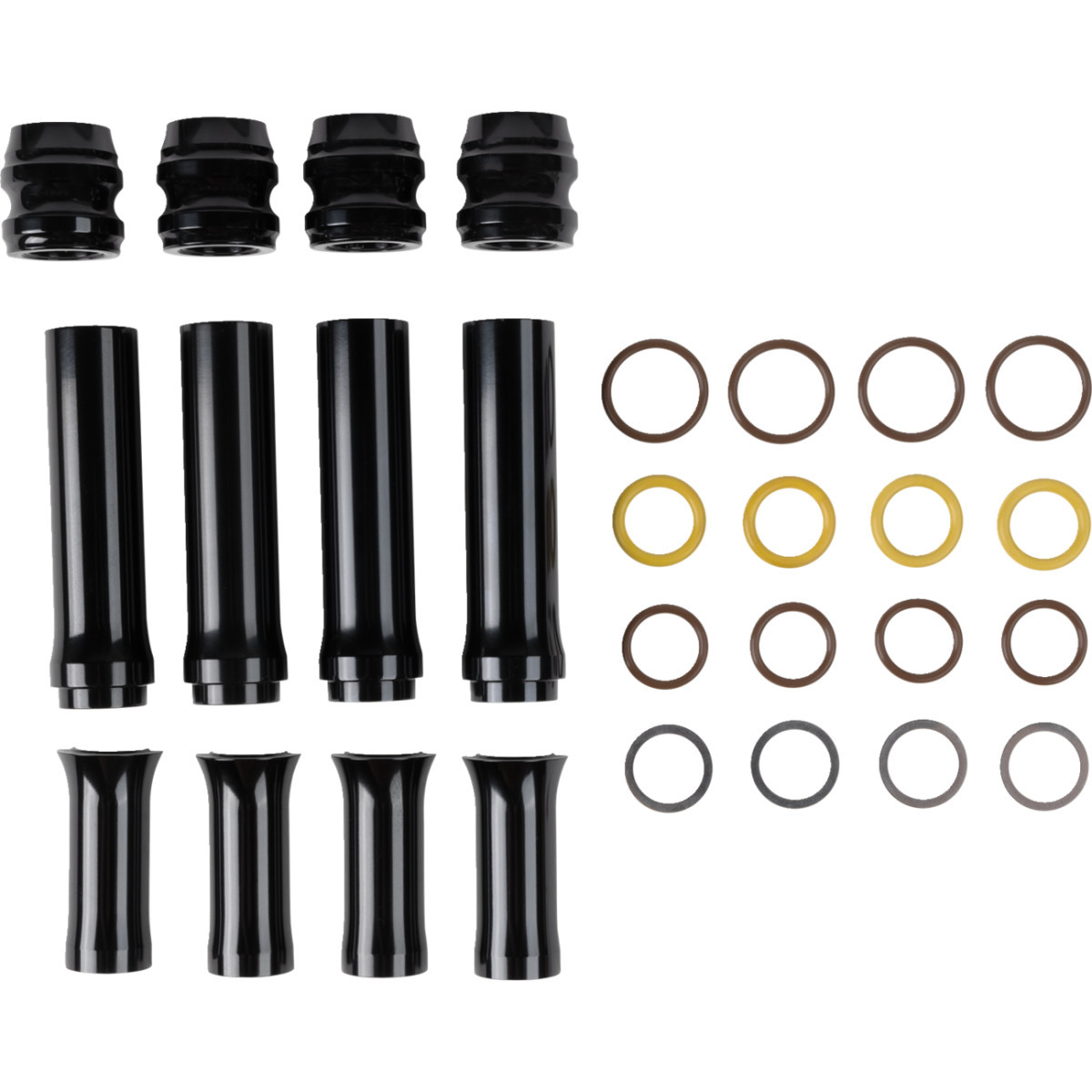 Arlen Ness #03-634 - Pushrod Tube Cover Kit - 10 Gauge® - Black - Twin Cam