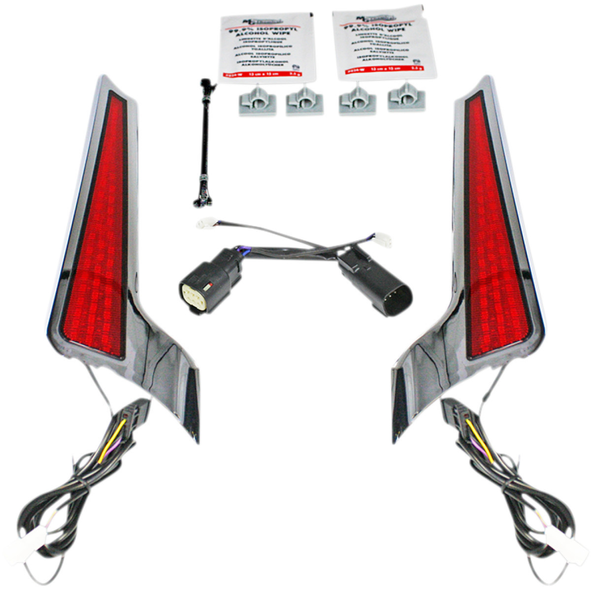 Custom Dynamics #CD-FASCIA-SS6RC - Fascia LED Light Panels - Chrome/Red