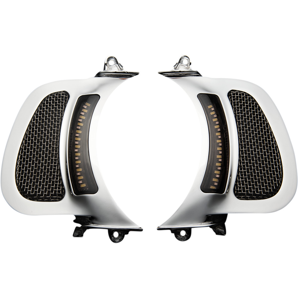 Custom Dynamics #CD-RG-V-AW2-C - LED Vent Insert - Amber/White - Chrome w/ Stainless Mesh