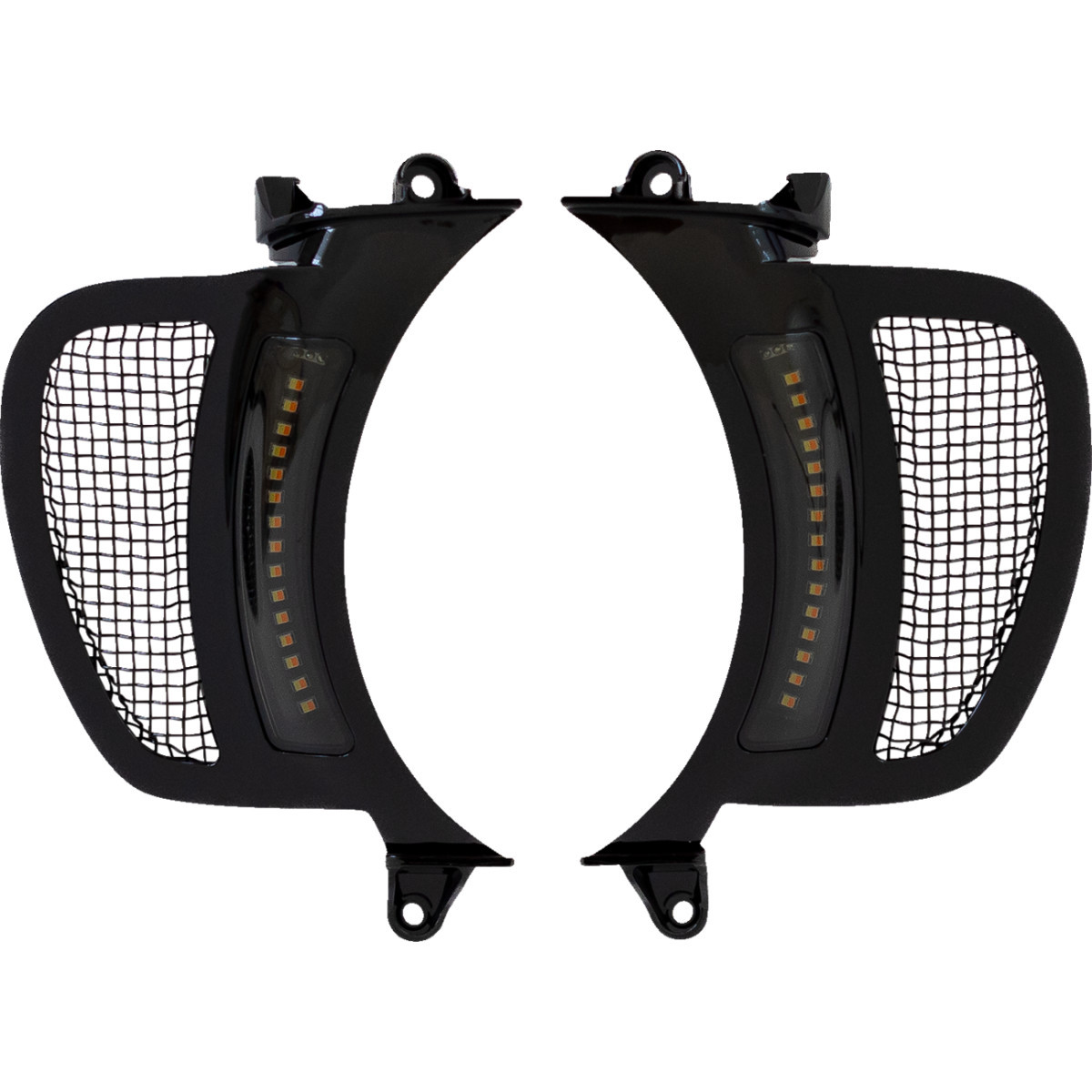 Custom Dynamics #CD-RG-V-AW2-BB - LED Vent Insert - Amber/White - Black w/ Black Mesh