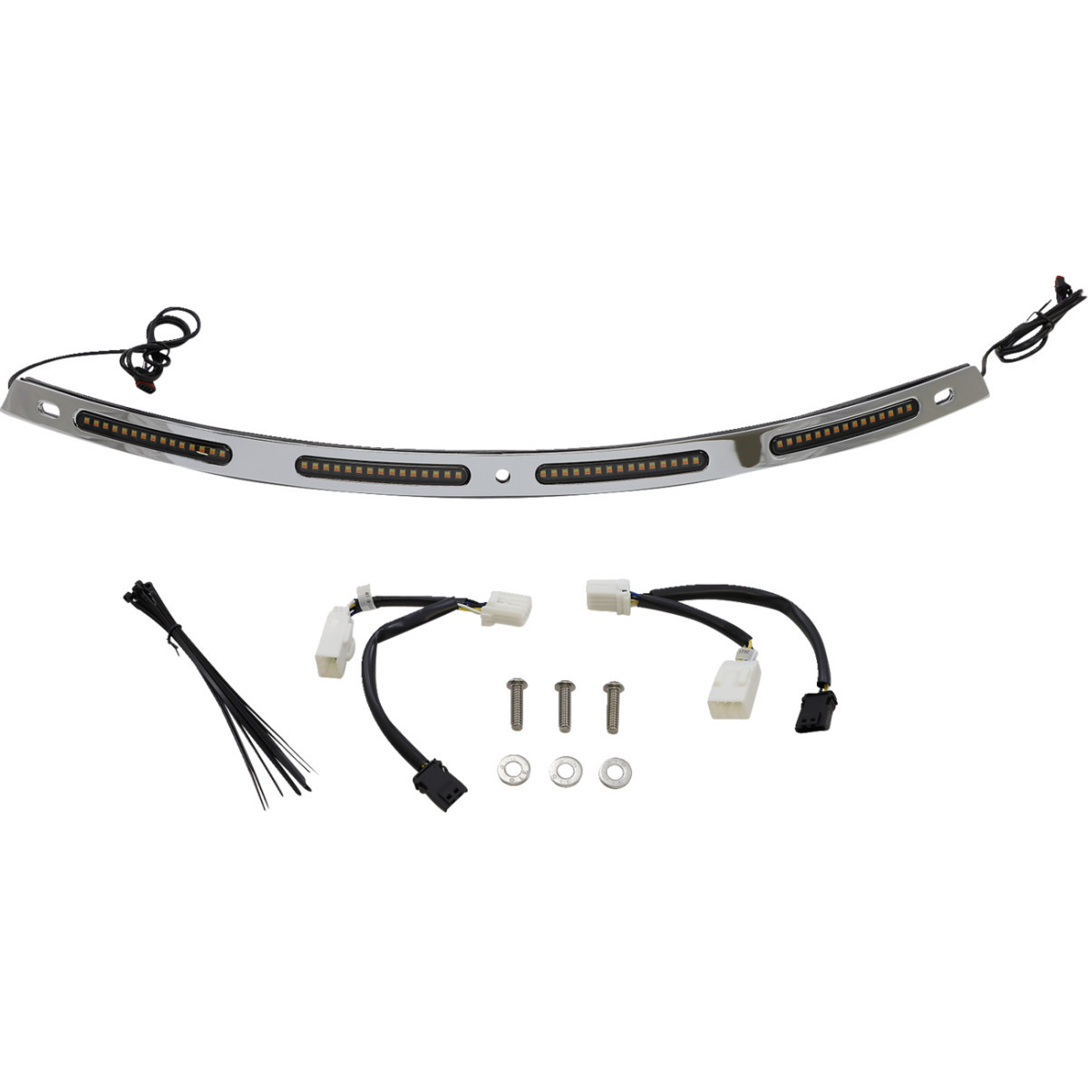 Custom Dynamics #CD-WT2-SEQ-01-C - Windshield Trim - Sequential Turn Signals - Chrome