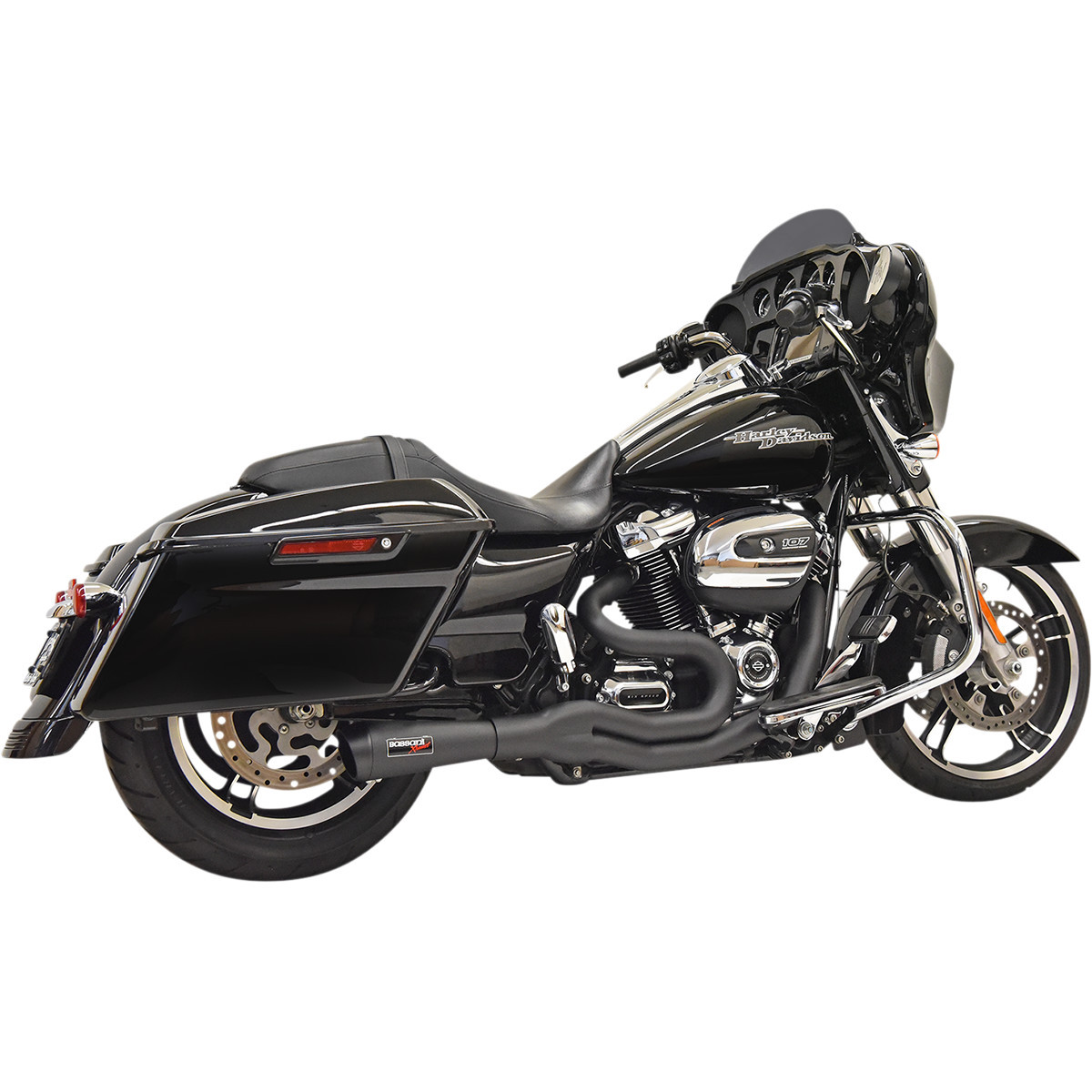 Bassani Xhaust #1F72B - Road Rage II 2-Into-1 Mid-Length Exhaust System - Black