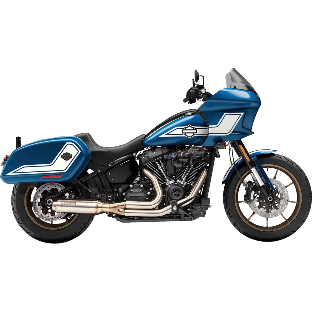Bassani Xhaust #1S78SS - 2-into-1 Stainless Exhaust System with 4" Super Bike Muffler
