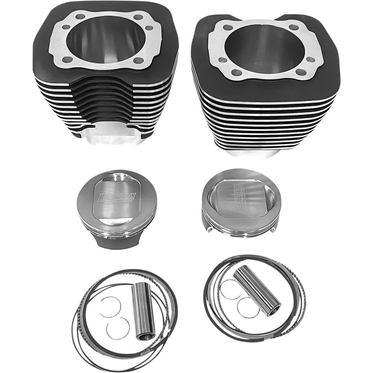 Revolution Performance, LLC #RP201-171W - Cylinder Kit - 117" - Black with Highlighted Fins - Twin Cam