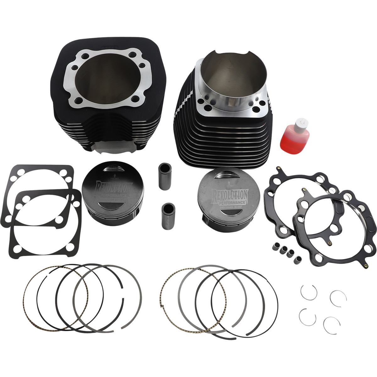 Revolution Performance, LLC #RP201-129W - Cylinder Kit - 131" - Black with Highlighted Fins - Twin Cam