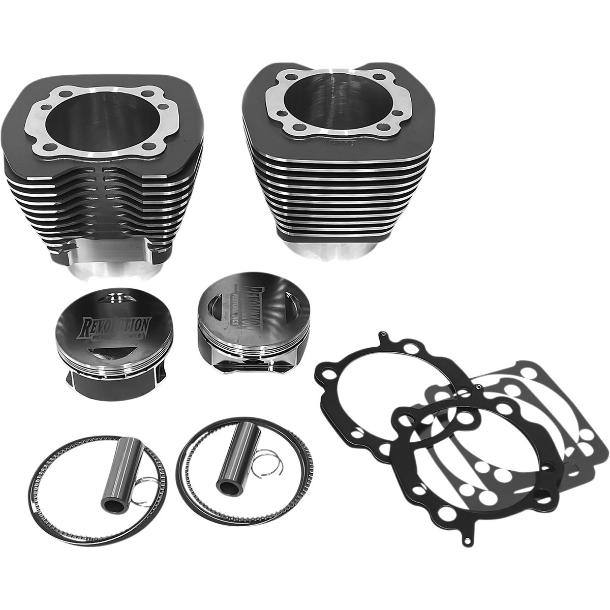 Revolution Performance, LLC #RP201-135W - Cylinder Kit - 131" - Granite with Highlighted Fins - Twin Cam