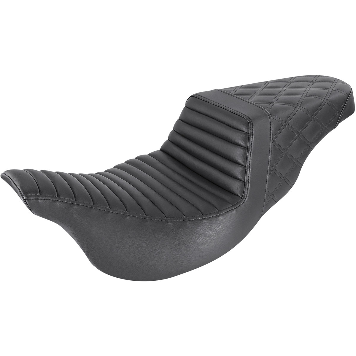 Saddlemen #808-07B-176 - Step-Up Seat - Front Tuck-n-Roll/Rear Lattice Stitch - Black - FL '08-24