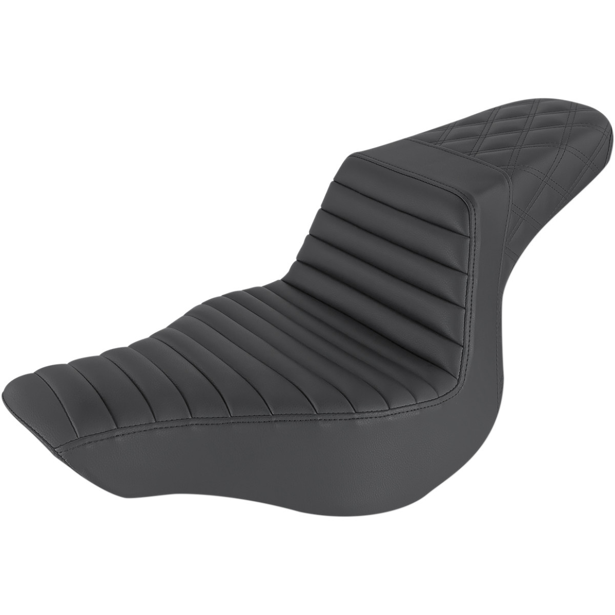 Saddlemen #813-27-176 - Step-Up Seat - Front Tuck-n-Roll/Rear Lattice Stitch - Black