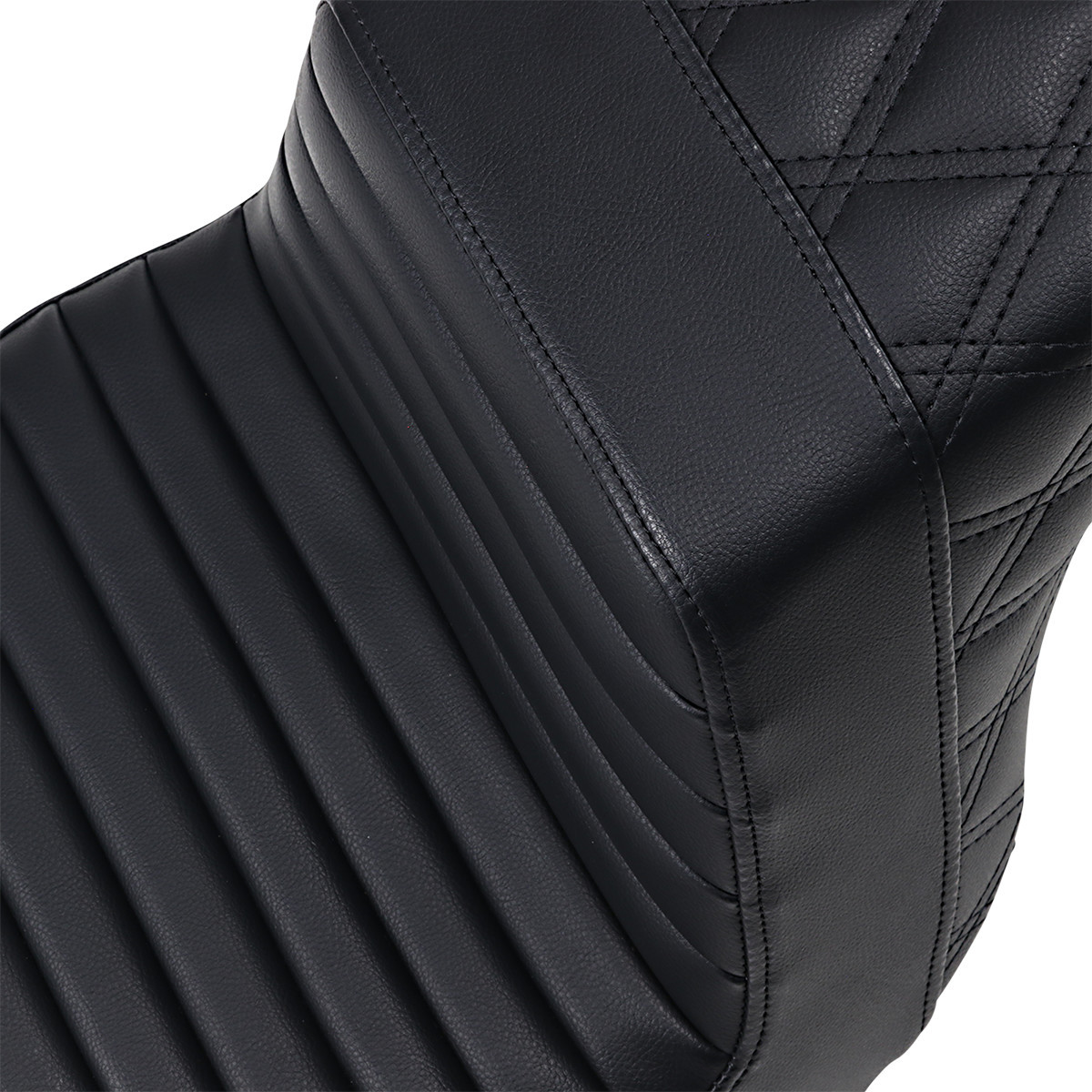 Saddlemen #813-27-176 - Step-Up Seat - Front Tuck-n-Roll/Rear Lattice Stitch - Black
