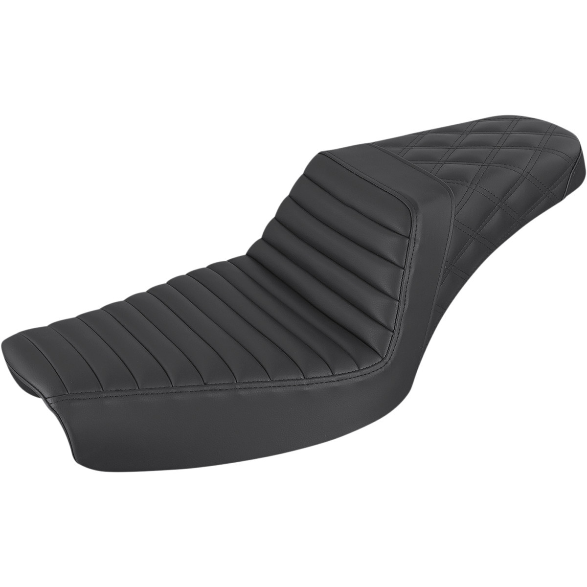 Saddlemen #896-04-176 - Step-Up Seat - Front Tuck-n-Roll/Rear Lattice Stitch - Black