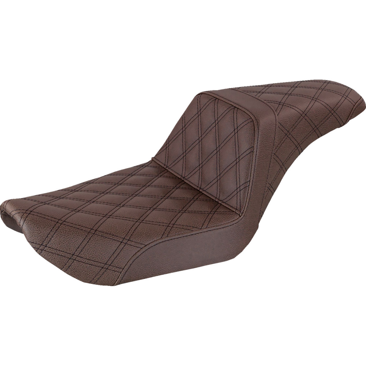 Saddlemen #896-04-175BR - Step-Up Seat - Full Lattice Stitch - Brown - Dyna