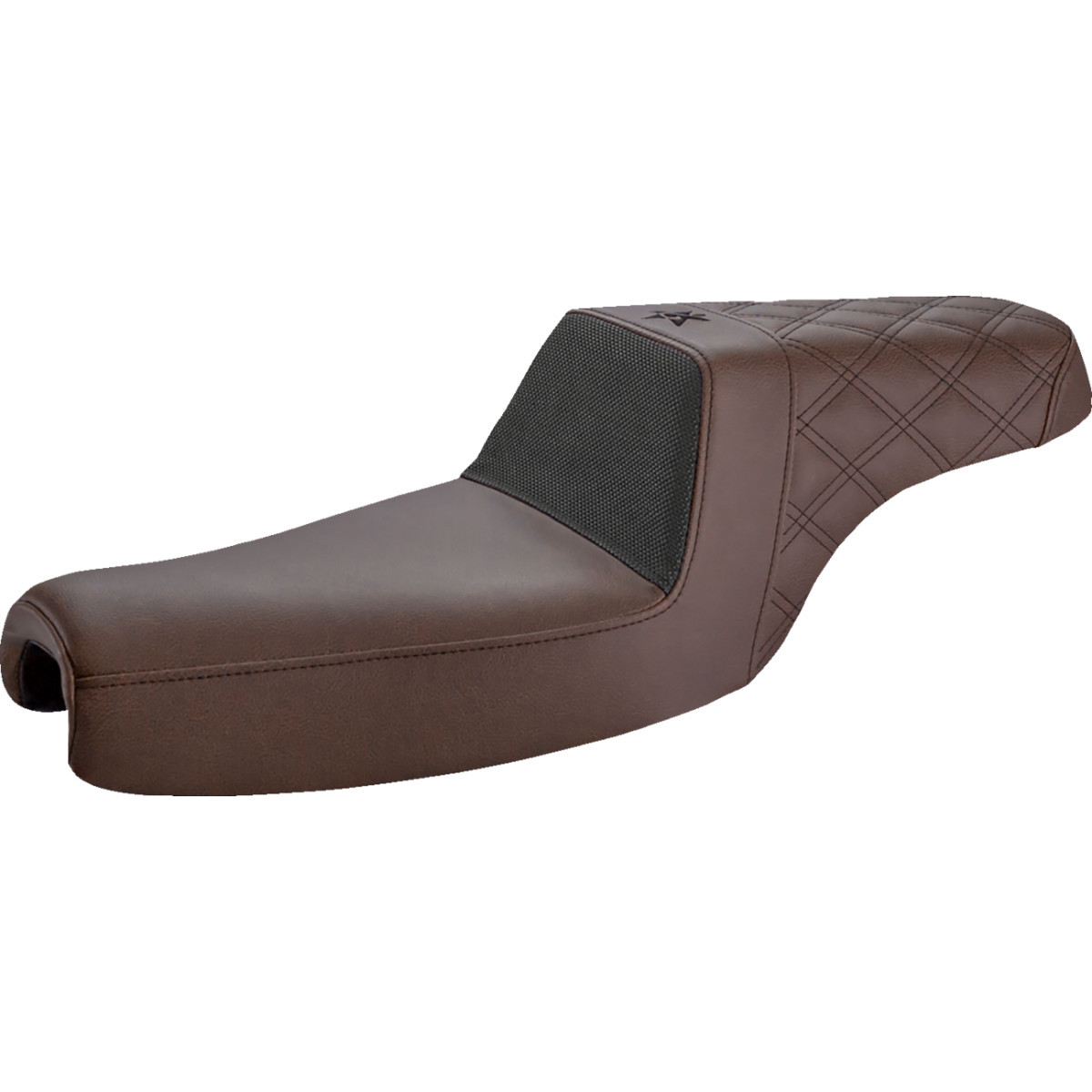Saddlemen #UN07-03-173BR - Unknown Industries Seat - Front Carbon Fiber/Black Gripper Lumbar/Rear Lattice Stitch - XL '04-'23