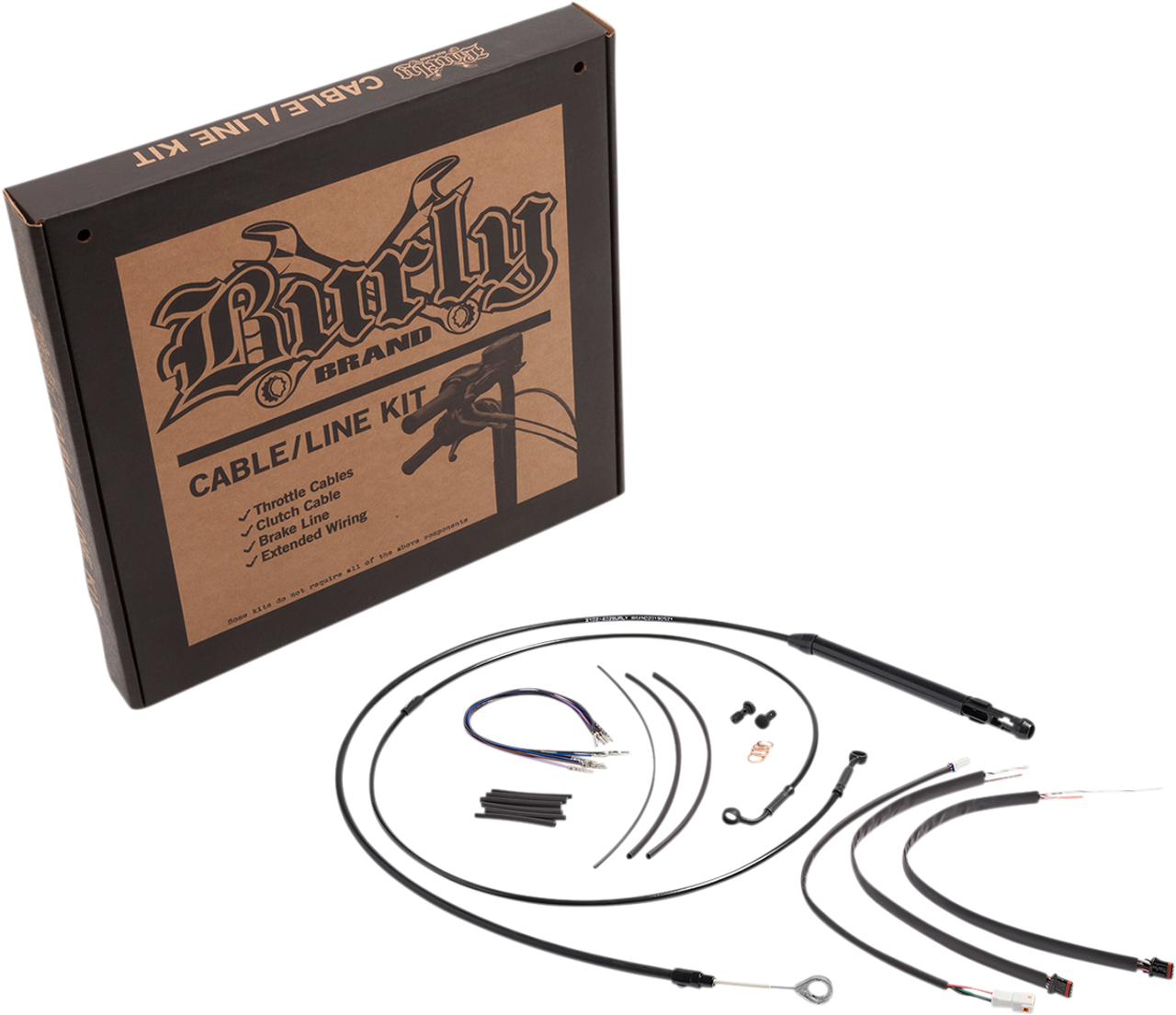 Burly Brand #B30-1265 - Cable Kit - Jail Bar - 14" Handlebars - Black Vinyl