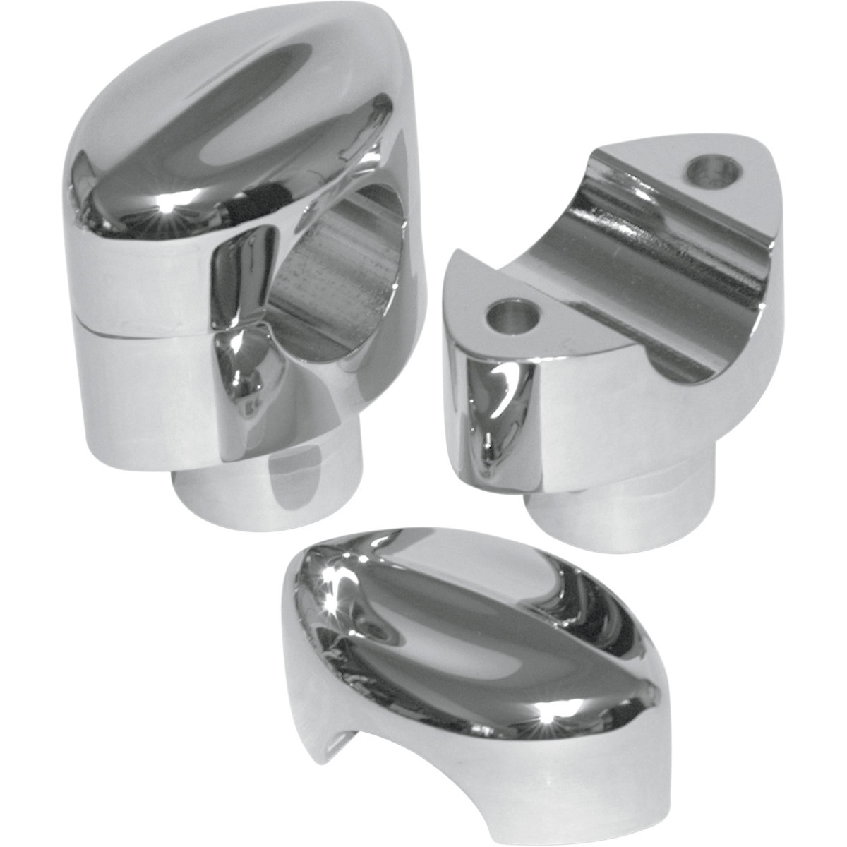 LA Choppers #LA-7404-01 - Hefty Smooth Handlebar Risers for 1-1/4" Handlebars - 1-1/2" - Chrome