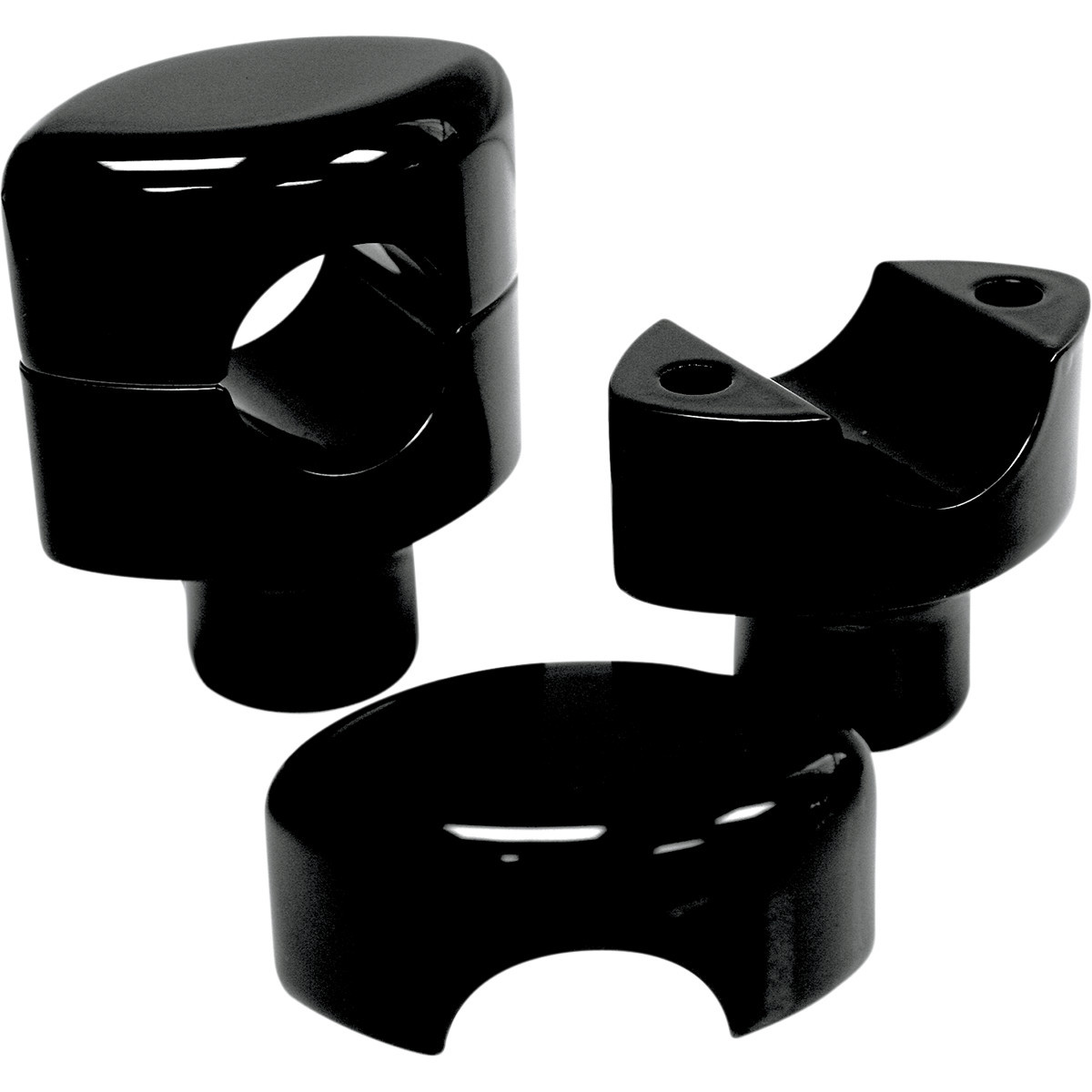 LA Choppers #LA-7406-01B - Hefty Smooth Handlebar Risers for 1-1/4" Handlebars - 1-1/2" - Black