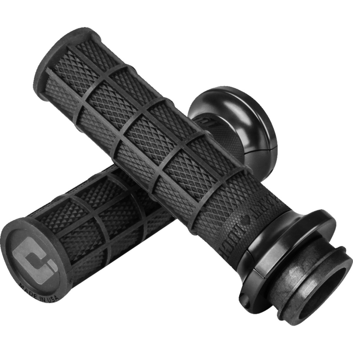 ODI #V31HTW-BB-B - Hart-Luck Signature V-Twin Lock-On™ Grips - TBW - Black/Black