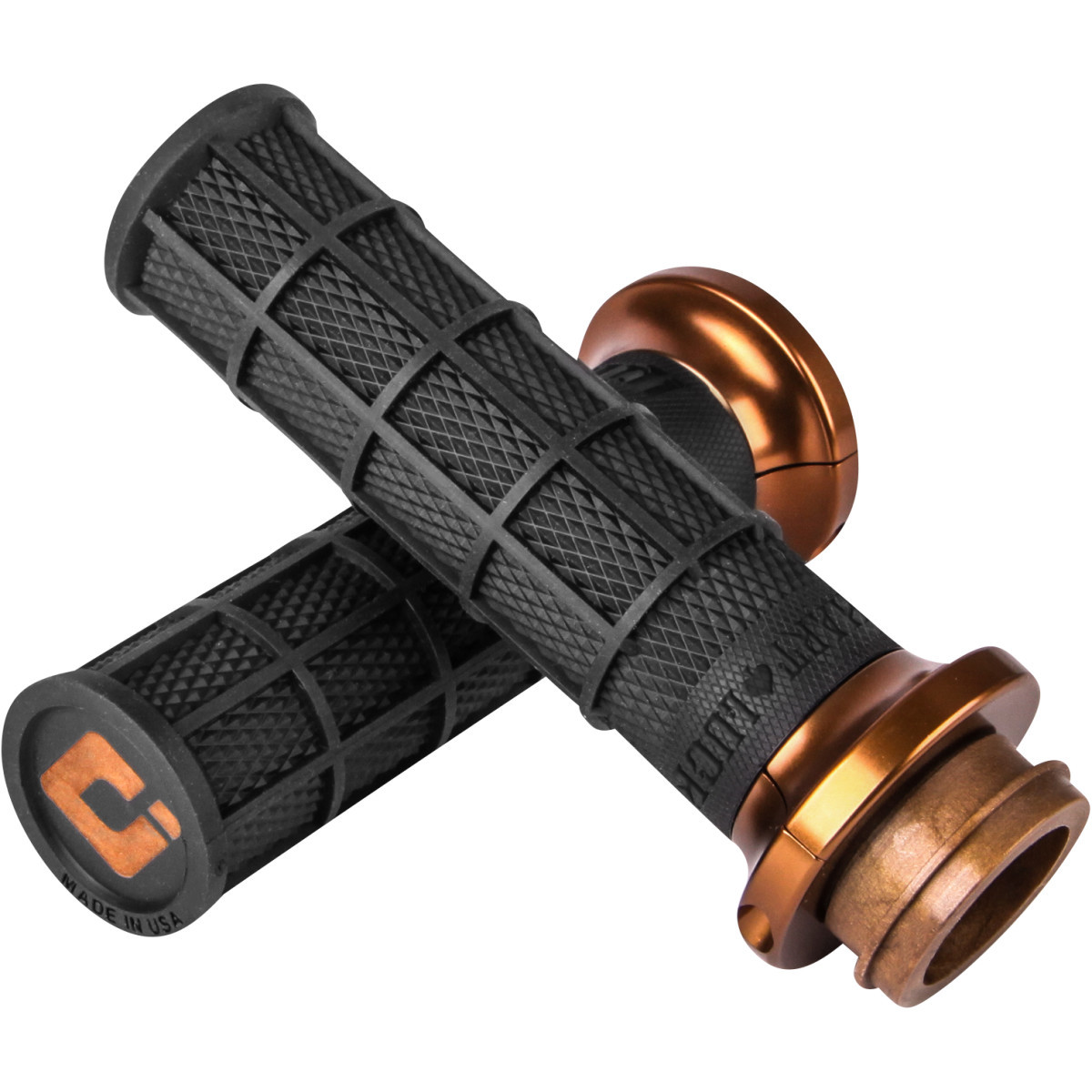 ODI #V31HTW-BZ-Z - Hart-Luck Signature V-Twin Lock-On™ Grips - TBW - Black/Bronze