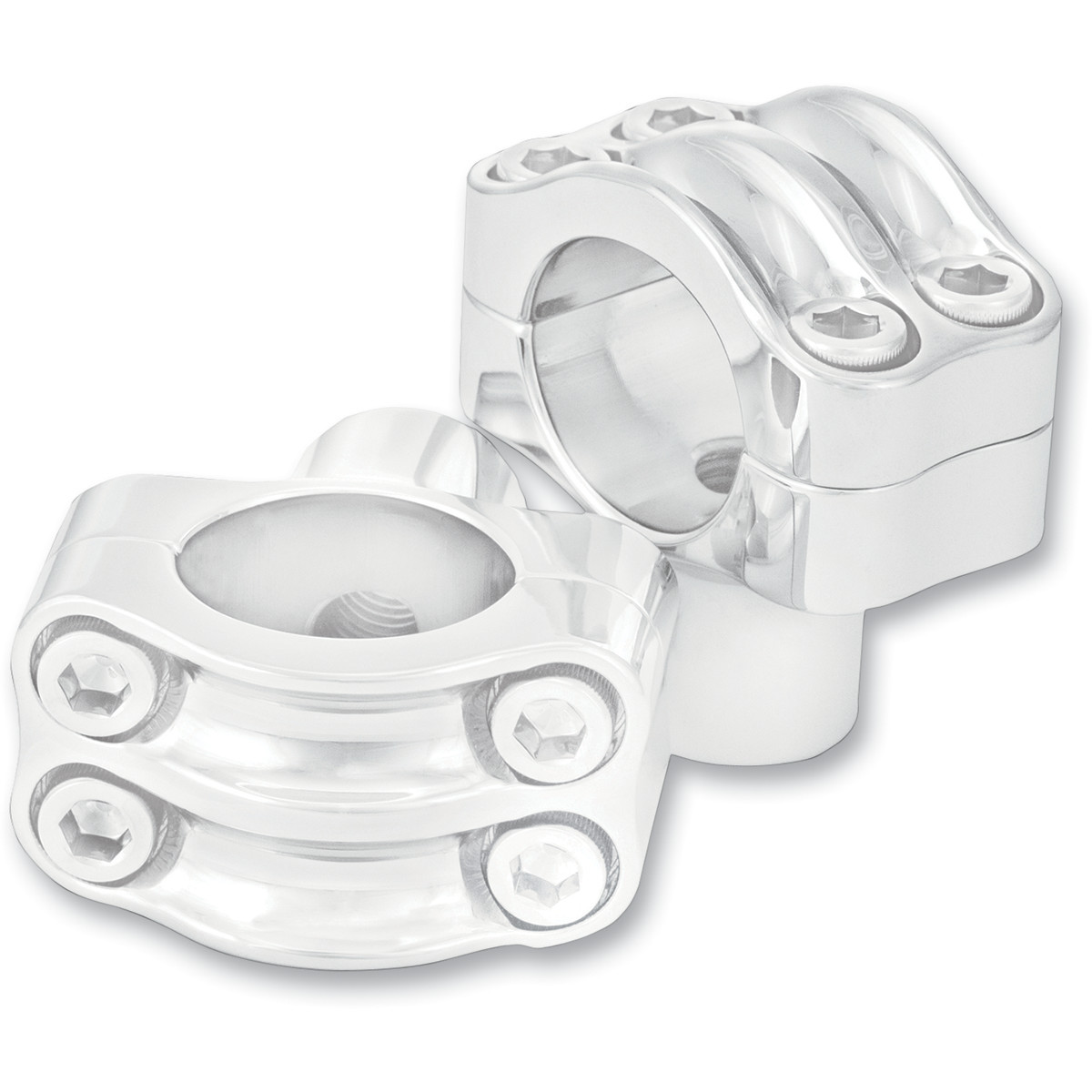 RSD #0208-2051-CH - Nostalgia Handlebar Risers - Four-Bolt - 1-1/2" x 1-1/4" - Chrome