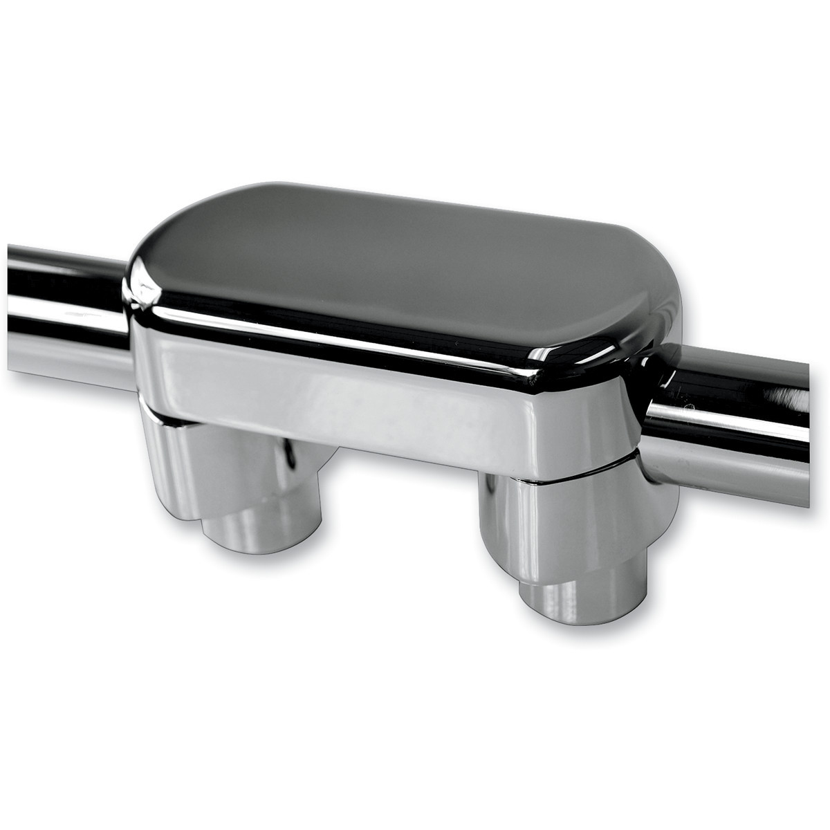 LA Choppers #LA-7442-01 - Solid Handlebar Riser & Top Clamp Kit - 1-1/2" - Chrome
