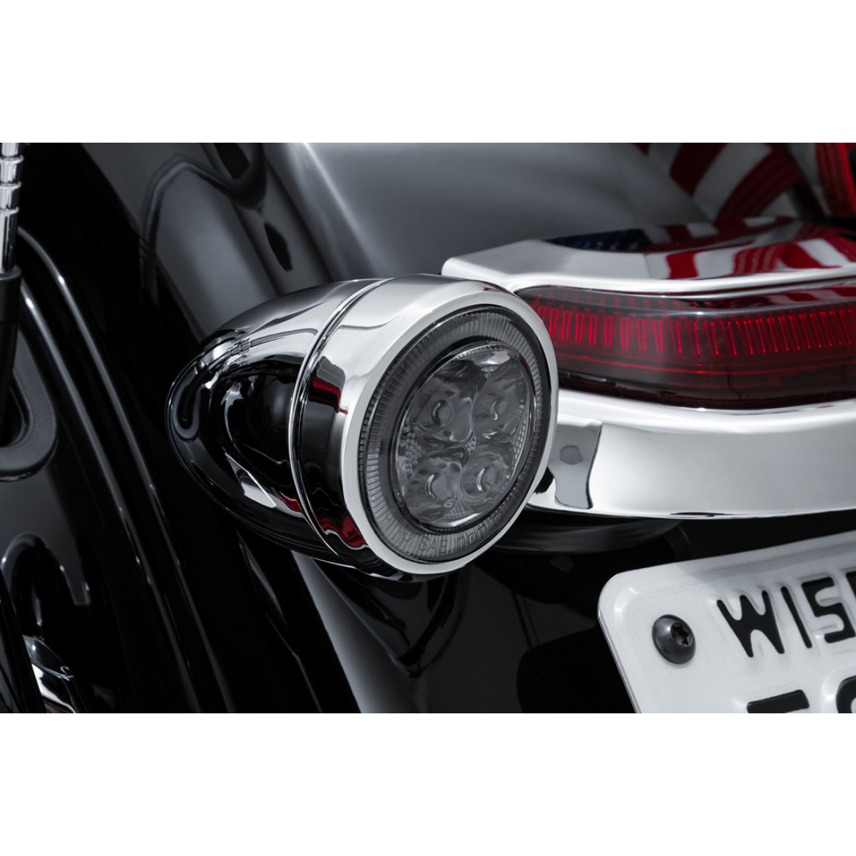 Ciro #45601 - Turn Signal Insert - Red LED - Smoke Lens - Chrome